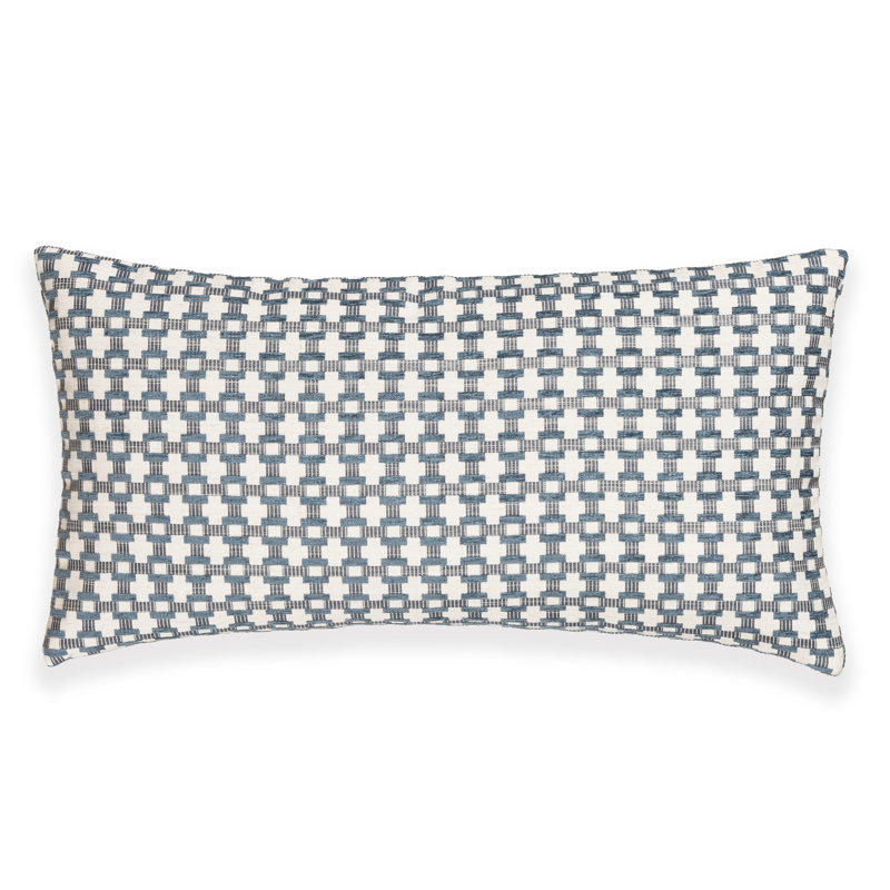 Coussin Birch Lane Stride, Bleu géométrique, Plumes
