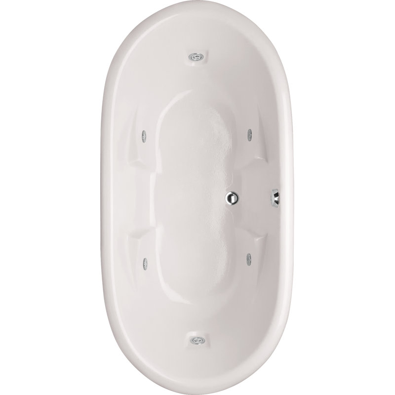 Baignoire encastrée en acrylique 72 po x 36 po Designer, Blanc, Laiton poli