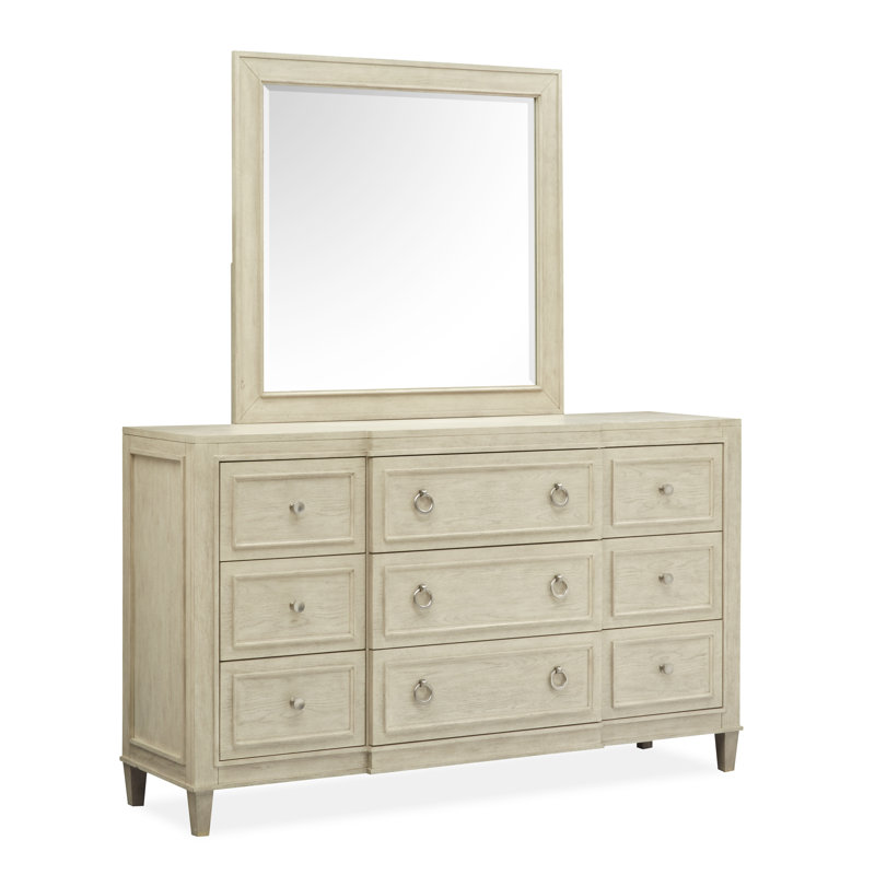 Drawer Dresser With Landscape Mirror