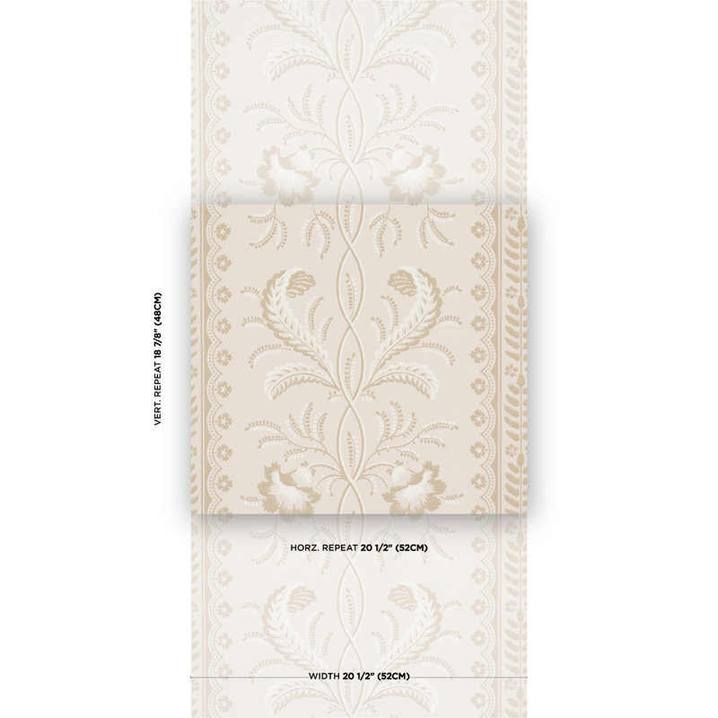 Papier peint fleurs de cloche, Brun clair