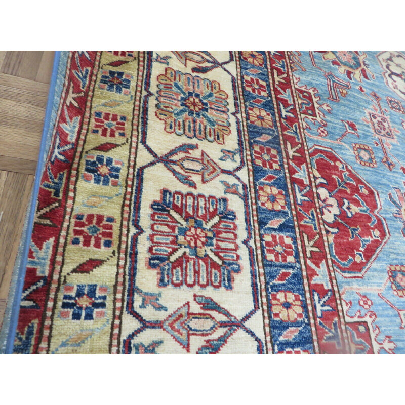 Tapis unique en laine noué à la main brun / bleu 9 pi 5 po x 13 pi 6 po Bechtold