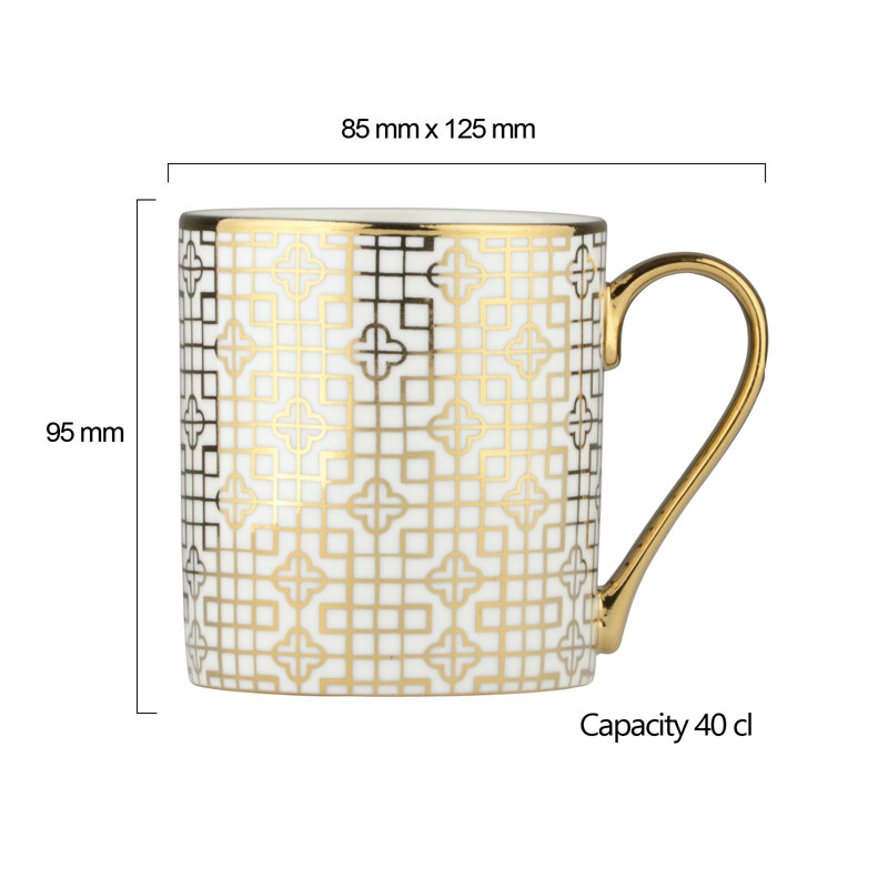 Bernella Porcelain Coffee Mug, Gold