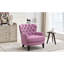 Chaise d'appoint chic et rembourrée avec garniture cloutée, pieds en bois massif, dossier incurvé apaisant, rose, pour ornements divers, garniture, soutien, gracieux, tout désir