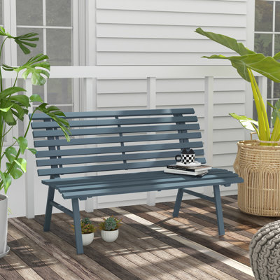 Aluminum Outdoor Bench with Slatted Seat