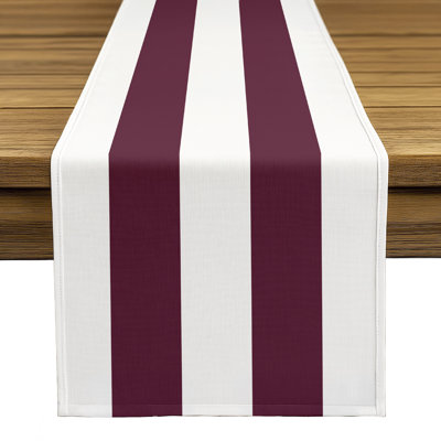 Burgundy Striped Table Runner 72" x 12"