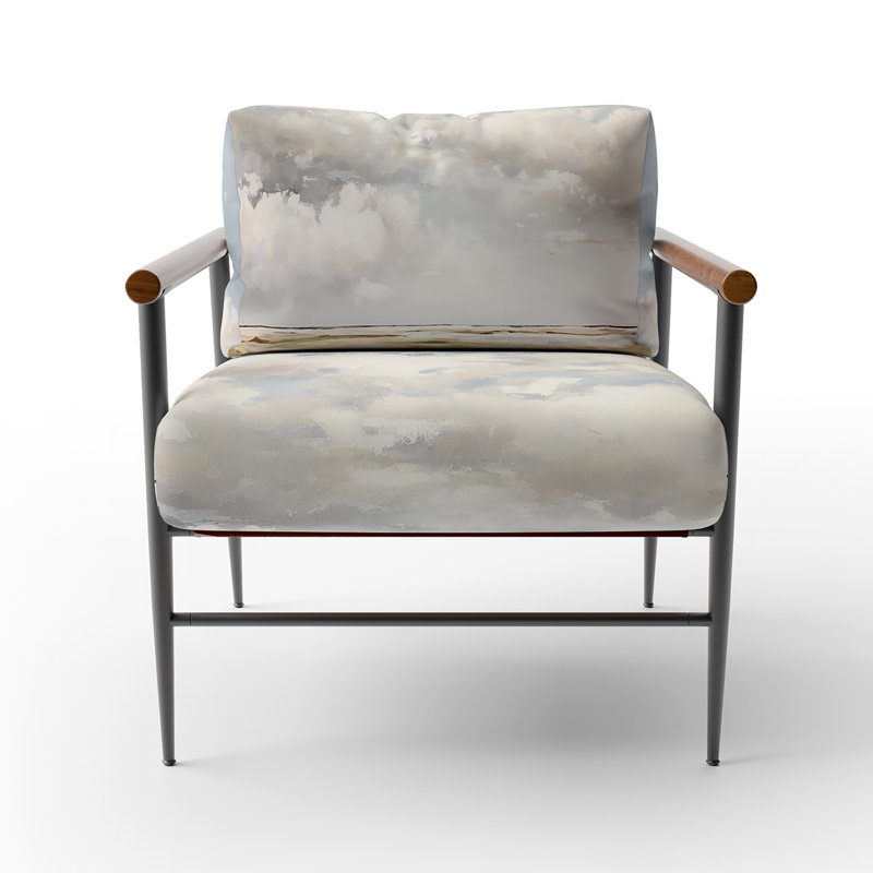 Chaise blanche avec accoudoirs minimaliste, fauteuil Cloudscape, Noir