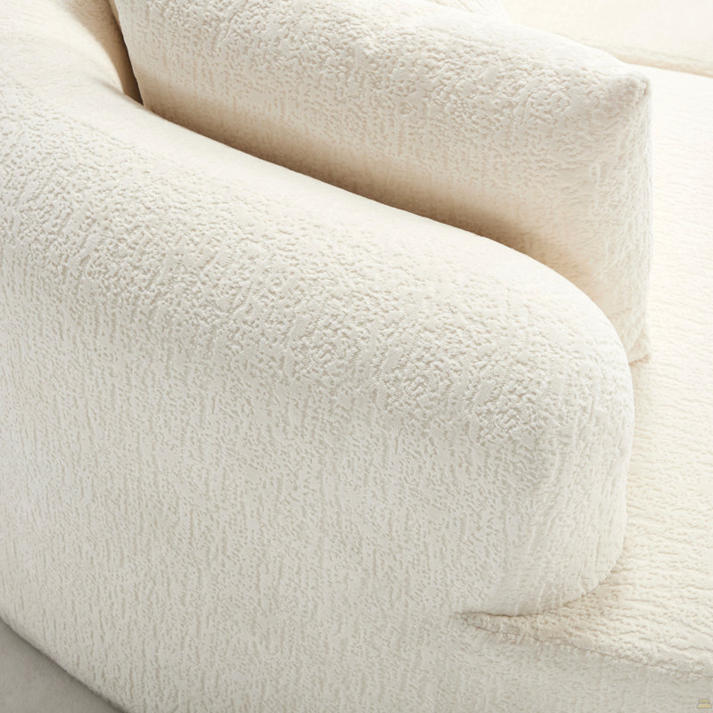 Canapé modulaire 109 po Cloud, Velours côtelé blanc