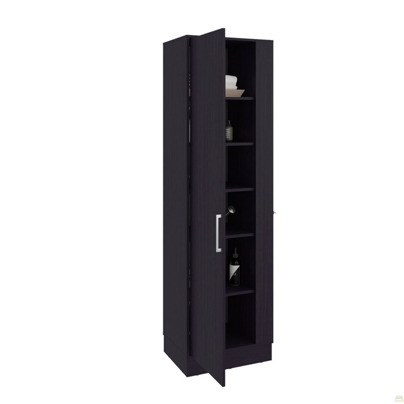 Armoire de rangement Manika, blanchisserie, noir