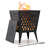 Sunjoy 18 in. Hartefeld Fire Pit, Steel Outdoor Patio Fire Pit Wood Burning Backyard Firepit with PVC Cover and Fire Poker