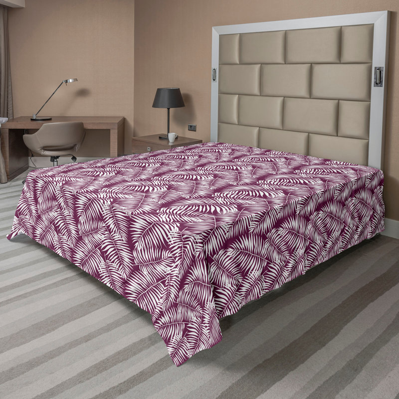King Black and White Botanical Print Polyester Flat Sheet