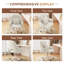 Mid‑Back Velvet Height Adjustable Swivel Vanity Desk Chair with Wheels for Home Bedroom, White-707257682
