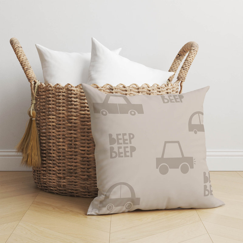 Coussin Beep, Taupe, H 26 po x l 26 po