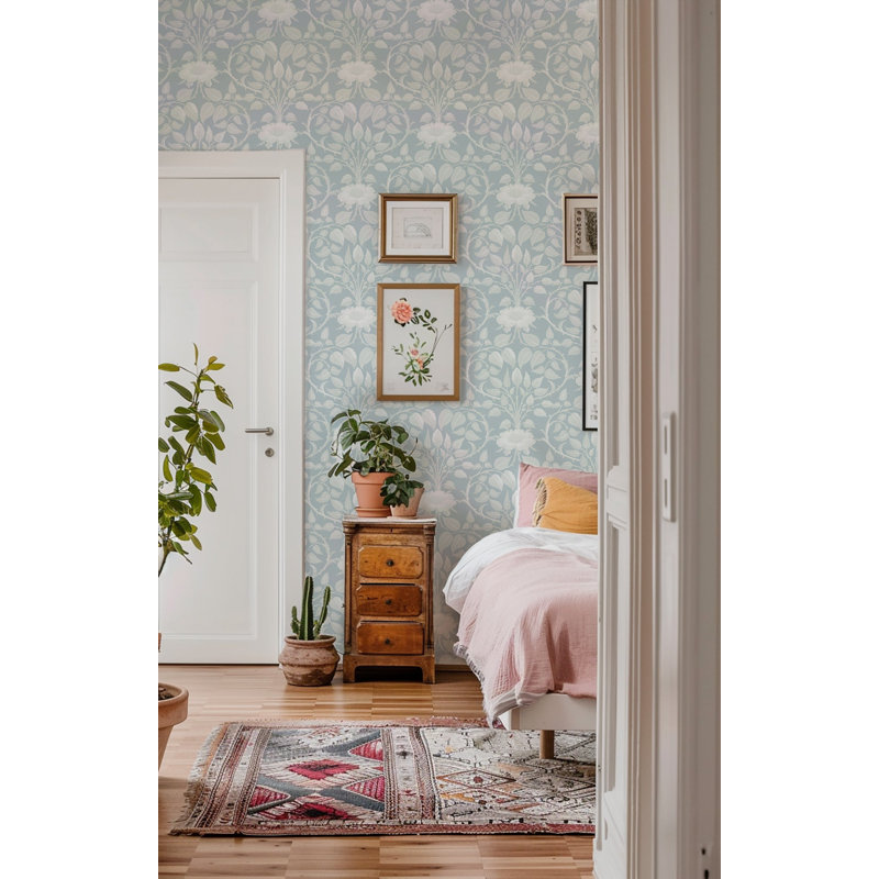 Garden Vine - Frosted Pearl Botanical Wallpaper