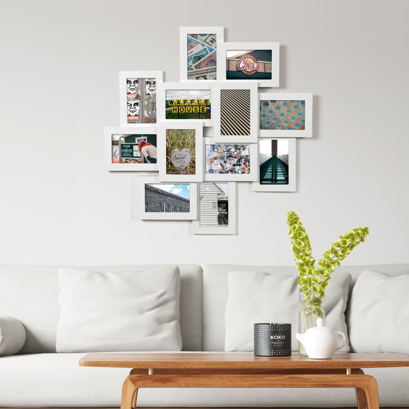 Bryleigh 12 Slot Wood Collage Picture Frame, White