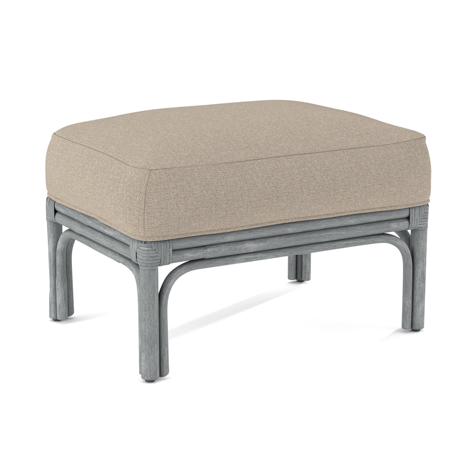 Boca Upholstered Ottoman, Eggshell Crypton Performance; 0884-93, Nickel