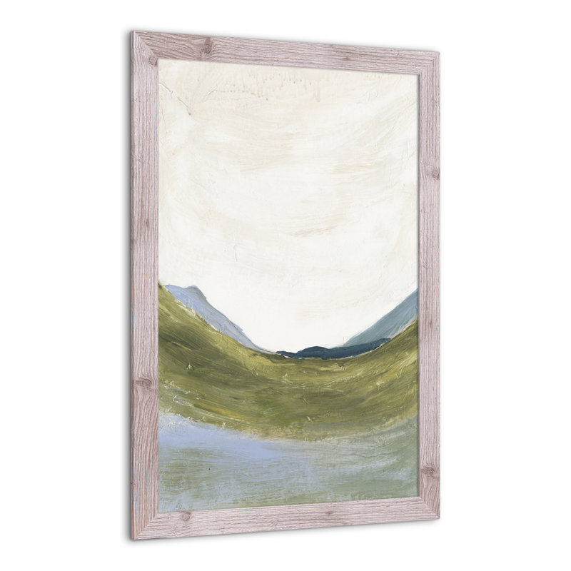 Paysage abstrait vert - peinture sur toile, H 36 po x l 24 po x P 0,75 po, White Picture Frame Acrylic