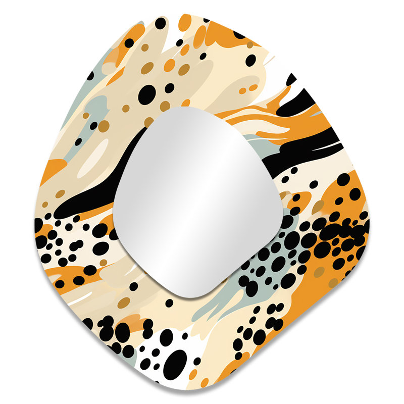 Reproduction de guépard moderne doré et noir Doroteia, 35 po x 31 po
