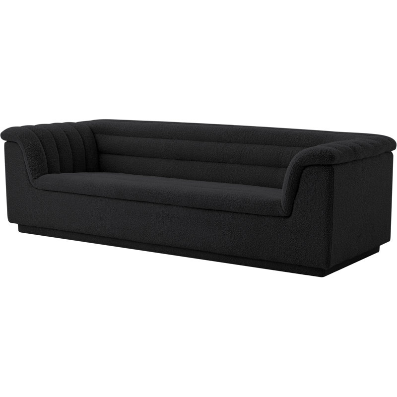 Hinrik Upholstered 94'' Sofa, Black Boucle Fabric