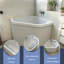 Modern Minimalist Acrylic Corner Freestanding Bathtub-138403912