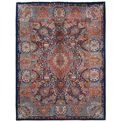 Tapis oriental unique de style marine foncé 10X13 One-of-a-Kind