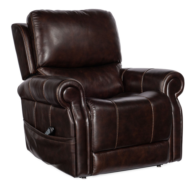  Asrar Genuine Leather Power Lift Recliner, Brown Genuine Leather