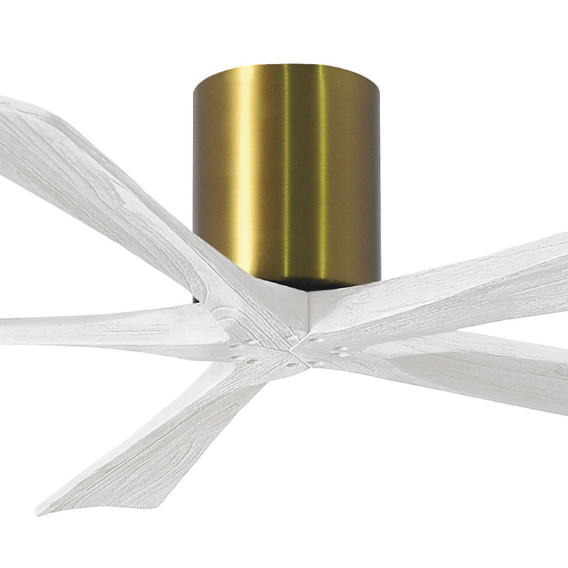 Ventilateur à pales encastré 5 pales Irene, Laiton brossé, Blanc mat, Finition du boîtier du ventilateur