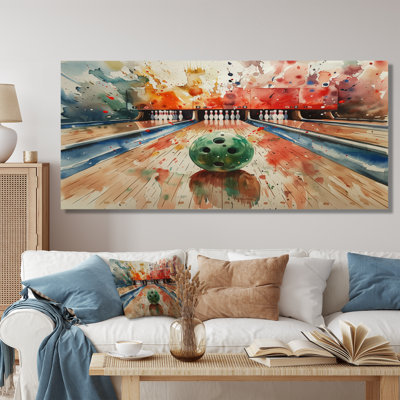 «Green Bowling Ball Full Strike II - Bowling», reproduction d'art murale