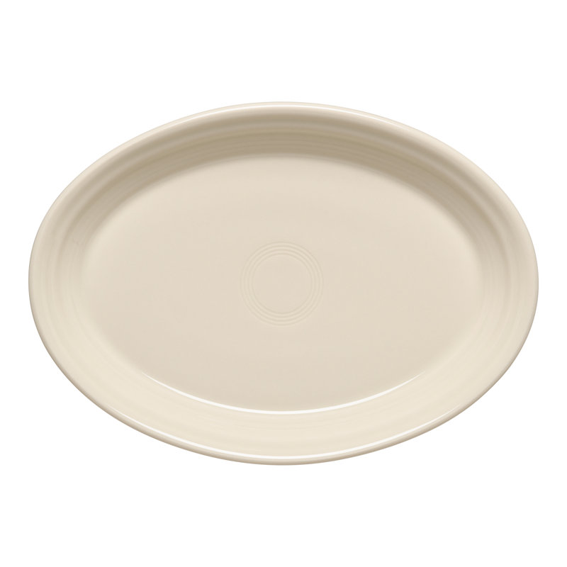 Plat de service ovale Fiesta Serveware,  H 1,25 po x l 6,75 po x L 9,63 po, Lin lin