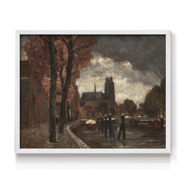 Paysages rétro - CLXVII - impression encadrée - réaménageable, H 22 po x l 28 po, Blanc