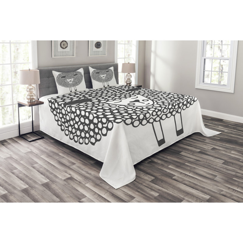Advit Black/White Microfiber Bedspread Set, 220 x 220 cm Bedspread - 2 Shams