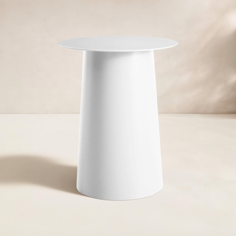 Circula End Table, 21" H x 17" W x 17" D, White