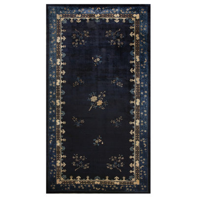 Antique Peking Large Room Size Wool Blue Navy Rug