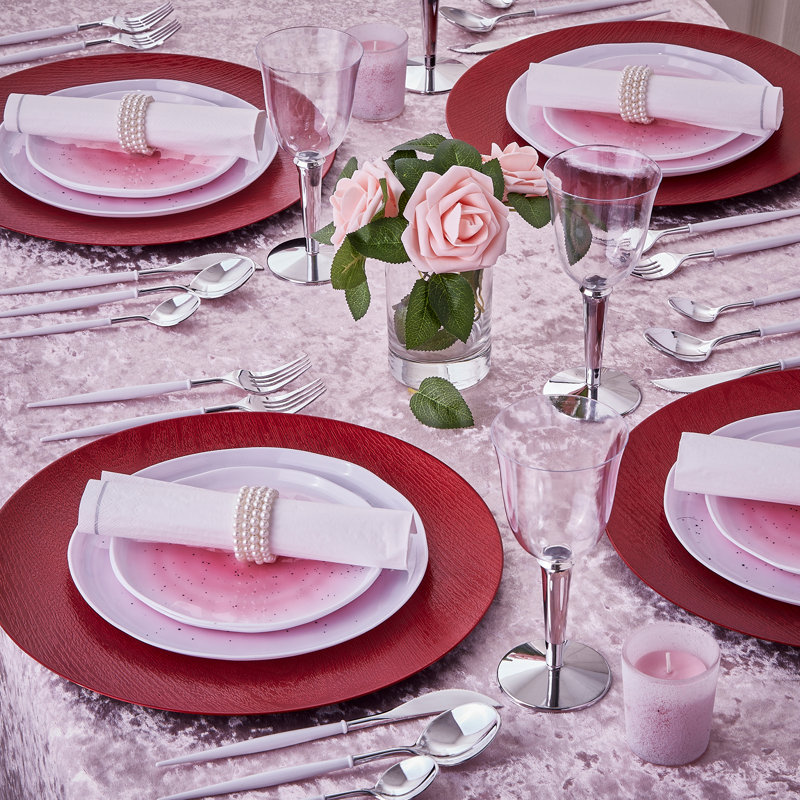 ASSIETTES DE SAUCE ROSE | Conception d'ondes océaniques | Collection Lava | 16 oz - 10 PC