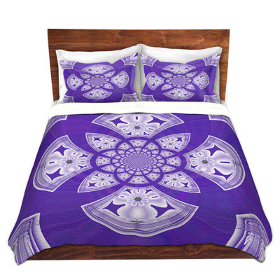 Ensemble de housse de couette en microfibre DiaNoche par Pam Amos - Daisy Tile - mauve