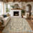 Retro Floral Washable Rugs for ‎‎Bedroom, Living Room and Hallway-1696980312-1696980314