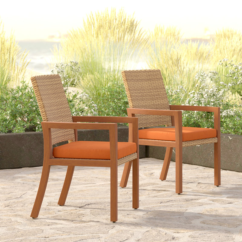 Chaises de salle à manger 6 pièces Tullio Sunbrella, Toile Sunbrella® rouge Jockey