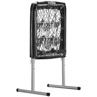 Filet de baseball à 9 trous, équipement de baseball 28 po x 27 po pour l'entraînement au lancer, aide à l'entraînement robuste à hauteur réglable avec zone de frappe et 4 piquets de sol, pour les jeunes adultes