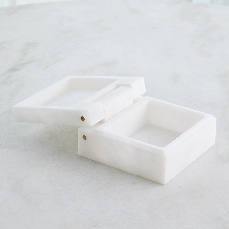 Handmade Stoneware Decorative Box, 3.5" H x 7" W x 7" D