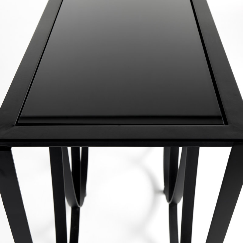 Suffolk 55'' Black Iron and Glass Console Table