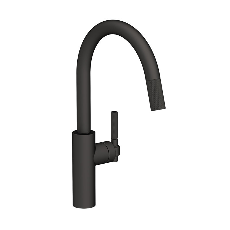 Muncy Single Handle Pull Down Kitchen Faucet, Flat Black