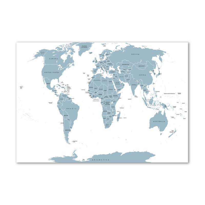 Political Map - Print, Glass, 70cm H x 100cm W x 4cm D