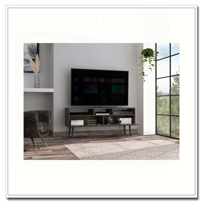 New Haven 2-Drawer 3-Shelf TV Stand Dark Walnut