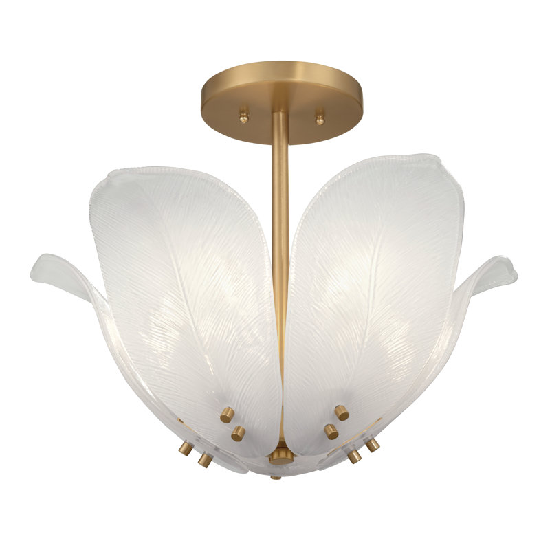 Plafonnier semi-encastré 5 lumières Orchid, Blanc