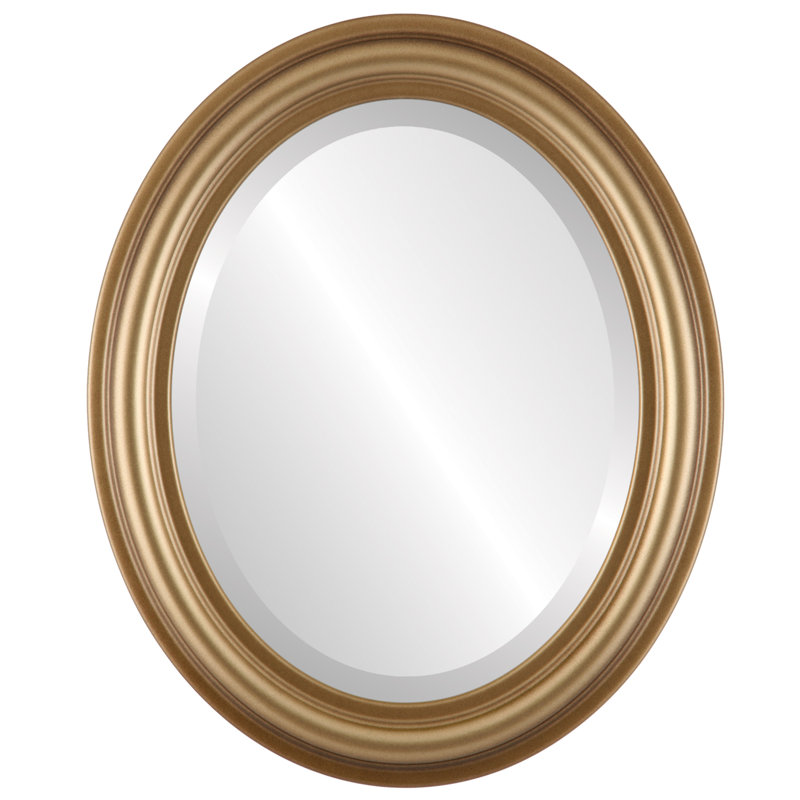 Miroir décoratif biseauté traditionnel Wivenhoe, 15 po x 19 po, Désert doré