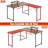 L-Shaped Metal Base Computer Desk