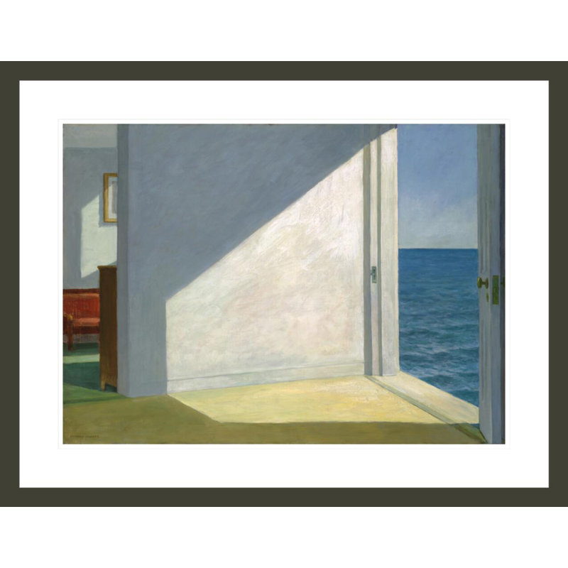 "Les chambres au bord de la mer" par Edward Hopper - Estampe numérique encadrée, H 23,16 po x l 29,5 po