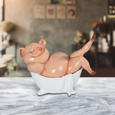 Figurine de cochon de bain l 6 "