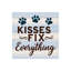 «Dog Paw Kisses», art mural sans cadre, 16 x 16