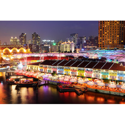 Singapore City Skyline by Leungchopan - Wrapped Canvas Print