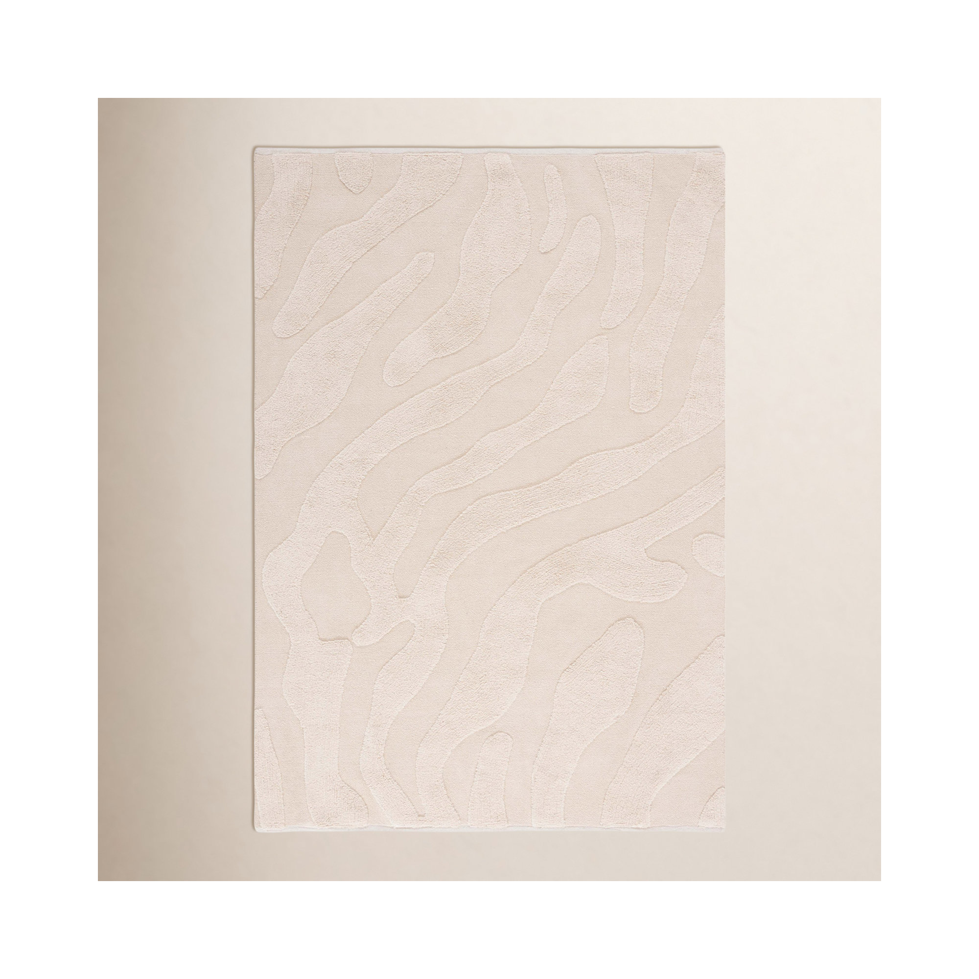 Moura Handmade Recycled Cotton Ivory Rug, Rectangle 8' x 10'
